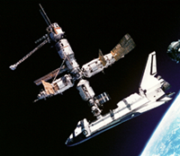 Shuttle docking at the Space Station